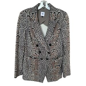 Cabi Blazer Womens Sz 6 Gray Beige Animal Snake Print Jacket Office Career #3733